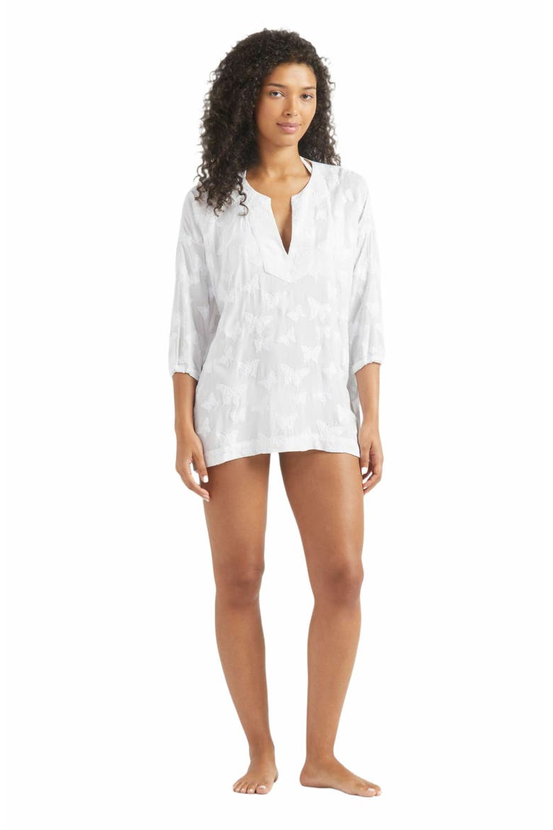 Women's Disco Butterflies Rayon Dress, Main, color, BLANC