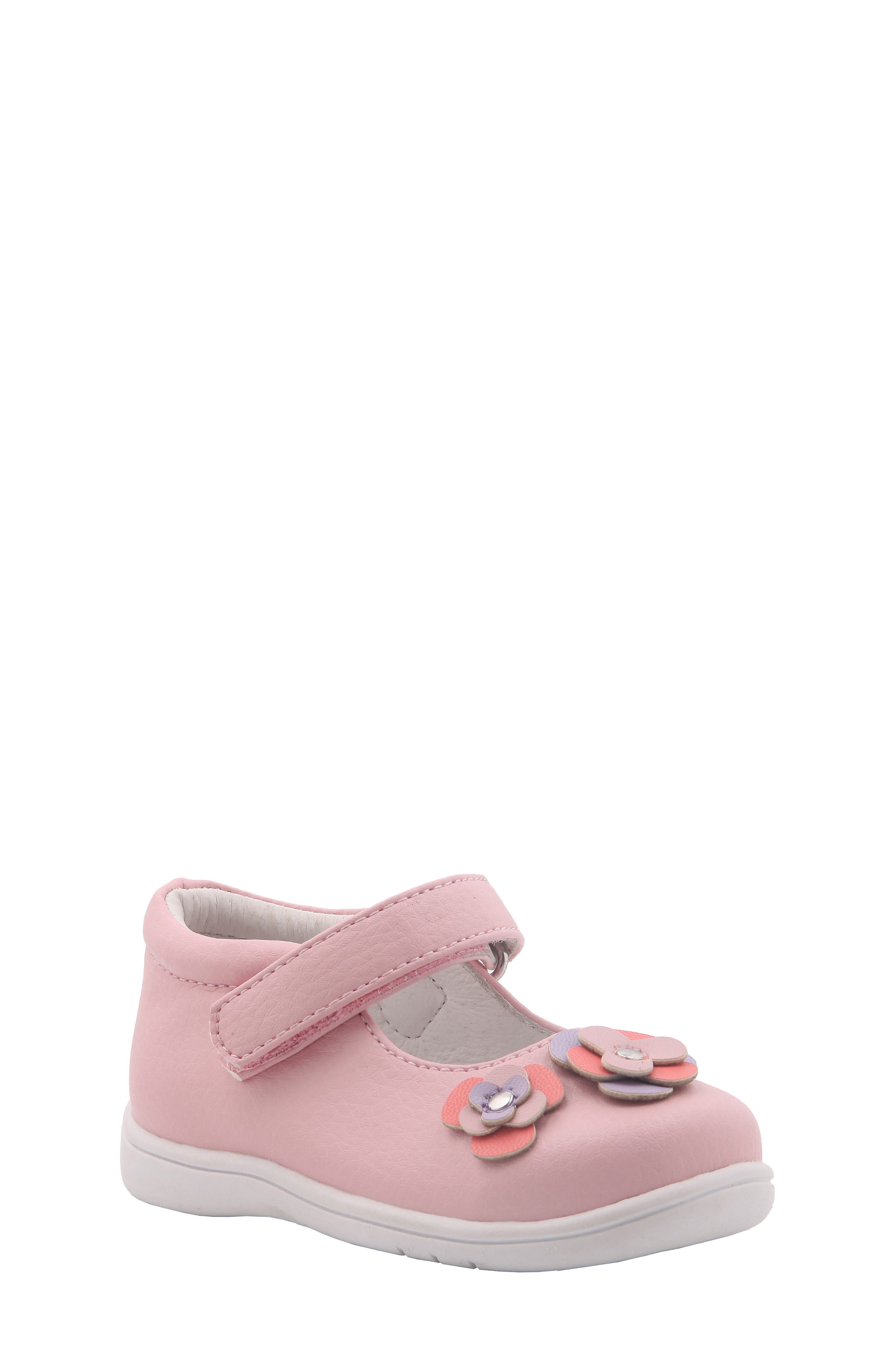 Nina Mary Jane Flat, Main, color, LIGHT PINK TUMBLED