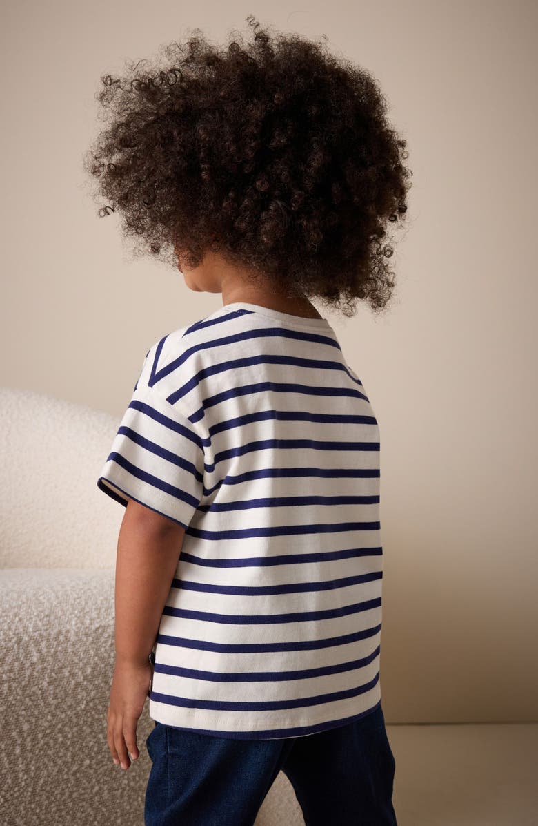 NEXT Kids' Stripe Cherry Cotton T-Shirt, Alternate, color, White Blue Stripe