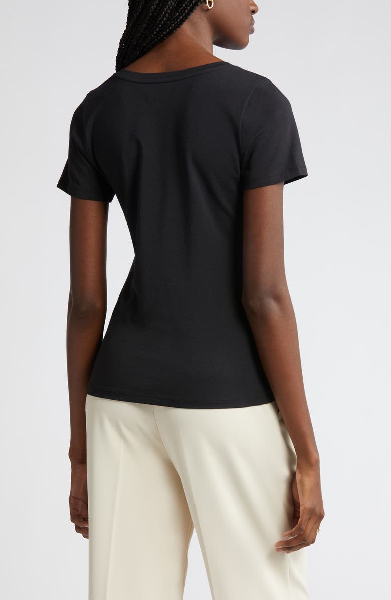 Nordstrom Everyday V-Neck Pima Cotton Blend T-Shirt, Alternate, color, Black