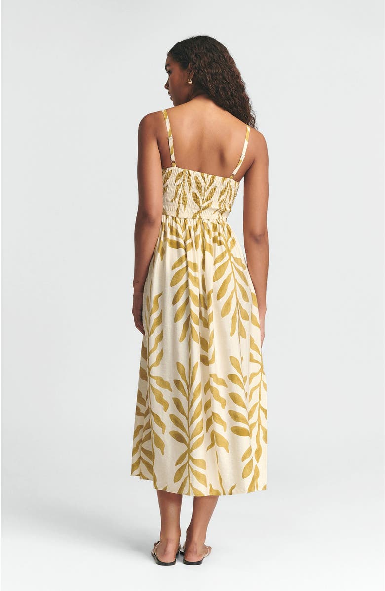 ST MRLO Lanah Midi Dress, Alternate, color, Golden Leaf