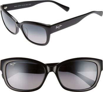Maui Jim Plumeria Sunglasses Womens 55-17-135 Black Blue Cat Eye Japan s-l400.jpg main image 4