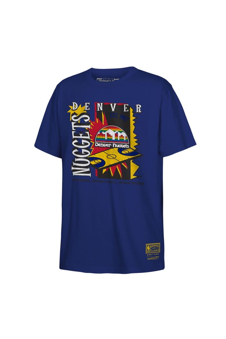 Youth Mitchell & Ness Royal Denver Nuggets Retro '90s Poster T-Shirt, Main, color, Royal