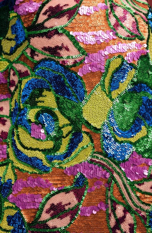 Isaac Mizrahi New York Floral Sequin Miniskirt