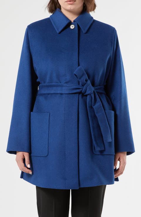 Poggio Belted Virgin Wool Short Coat