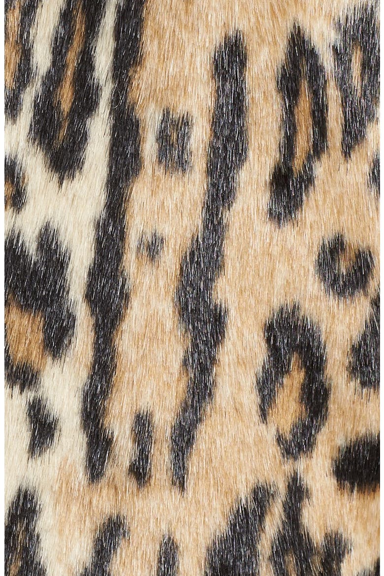 'Montana' Leopard Print Faux Fur Double Breasted Coat, Alternate, color, BROWN MULTI