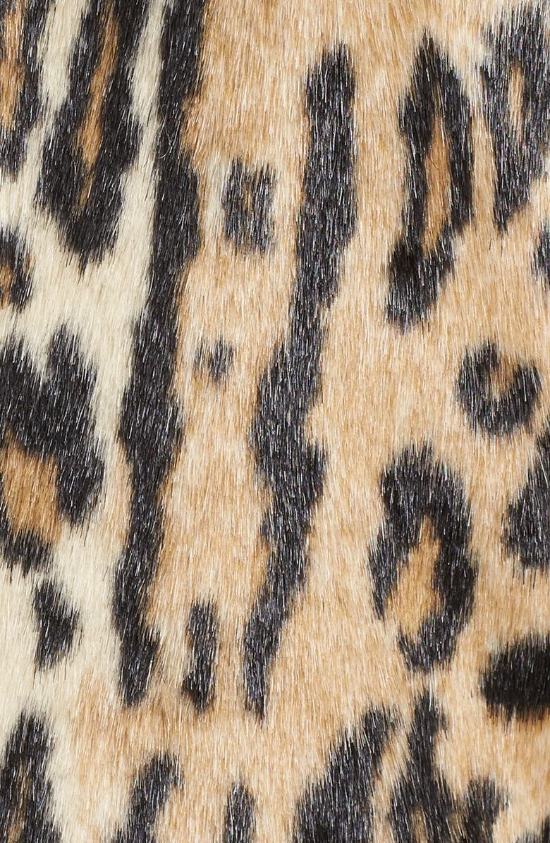 Alice + Olivia 'Montana' Leopard Print Faux Fur Double Breasted Coat, Alternate, color, 