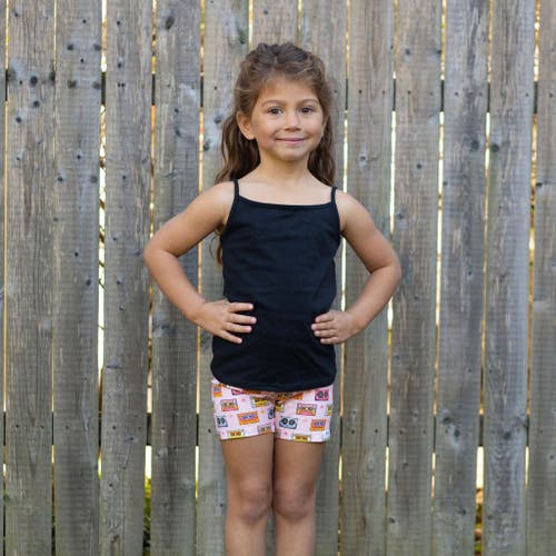 Worthy Threads Girls Biker Shorts In Cassettes & Stars