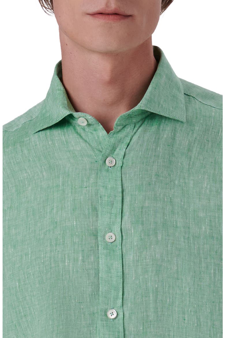 Axel Linen Button-Up Shirt, Alternate, color, JADE