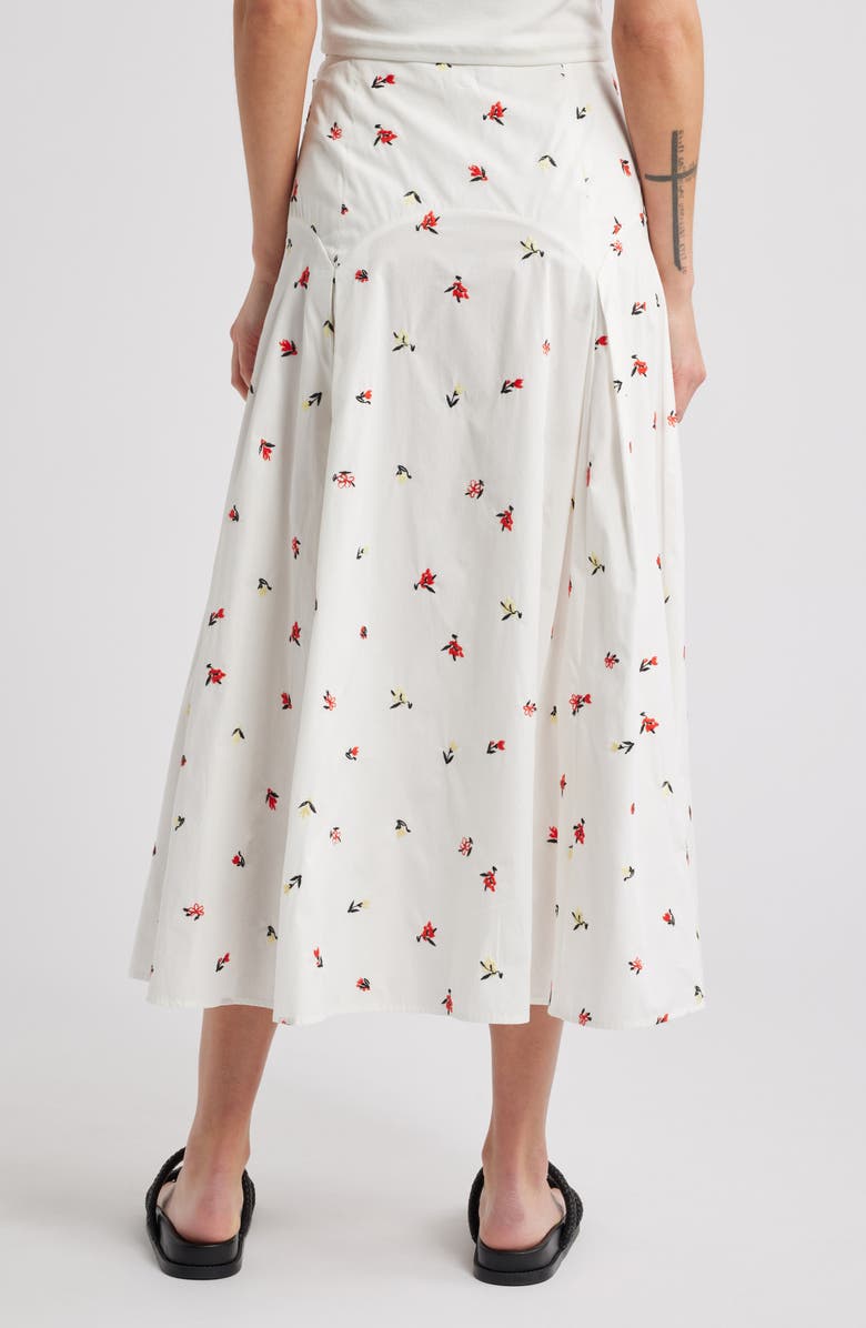 Solid & Striped The Gael Embroidered Midi Skirt, Alternate, color, Brule