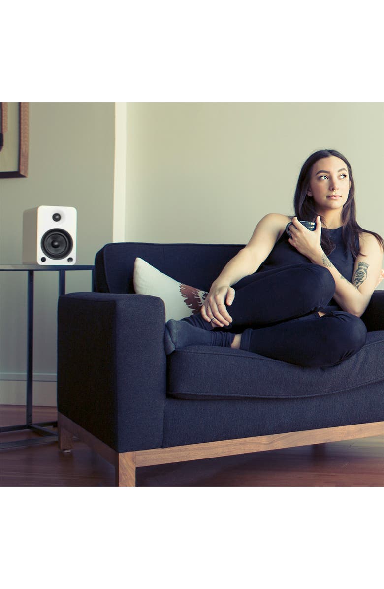 Kanto YU6 Powered Bookshelf Speakers with Built-In Bluetooth - Pair, Alternate, color, Matte White