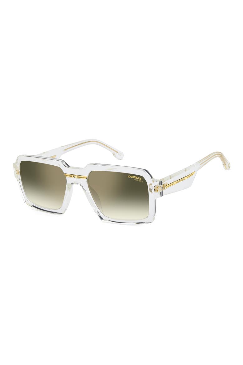 Victory C 55mm Rectangular Sunglasses, Alternate, color, CRYSTAL GOLD/ GREEN