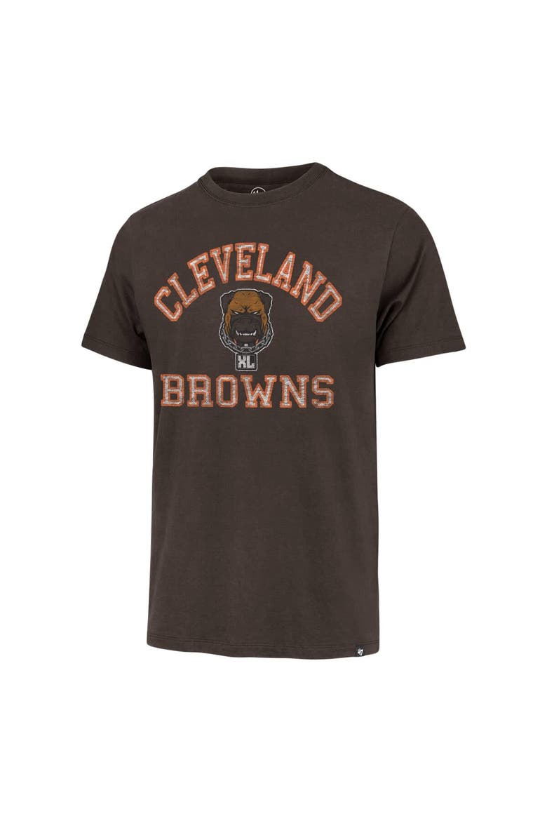 Men's '47 Brown Cleveland Browns Dawg Pound XL All Day Franklin T-Shirt, Alternate, color, Brown