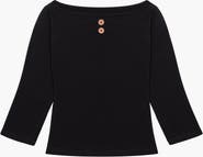 Oddli 3/4 Sleeve Boat Neck Top