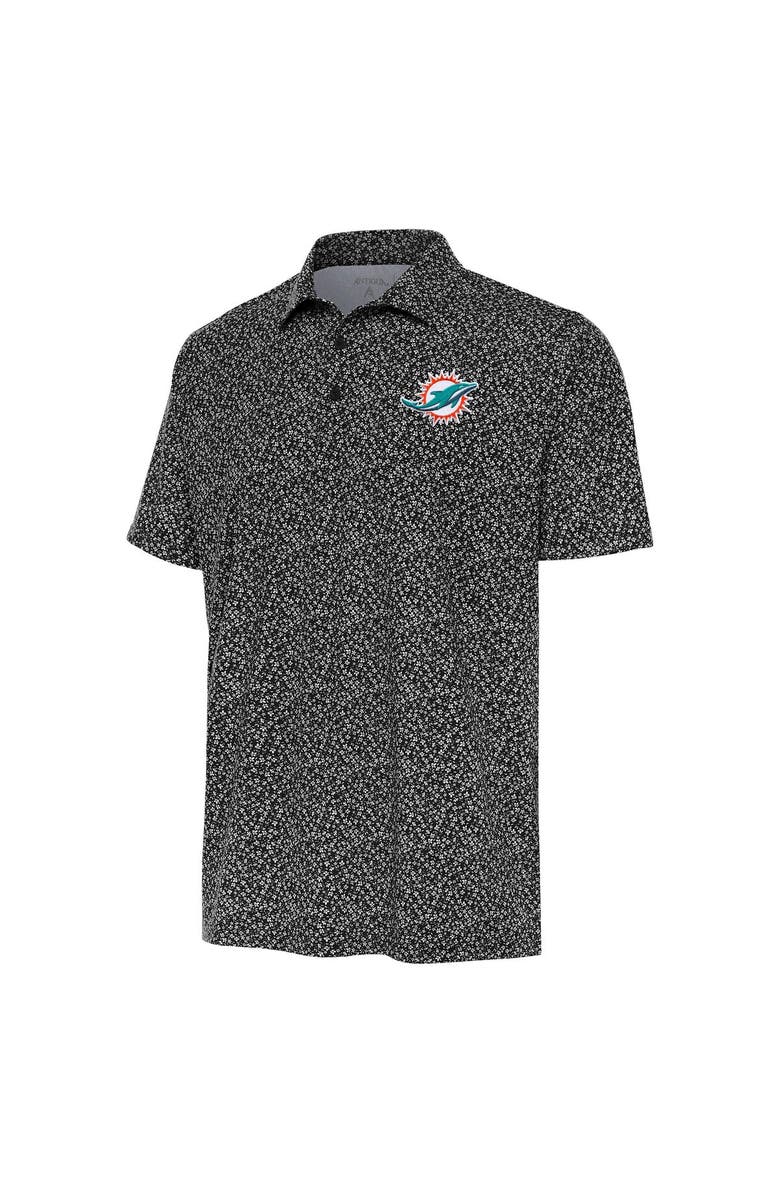 ANTIGUA Men's Antigua  Black Miami Dolphins Terrace Polo, Main, color, 