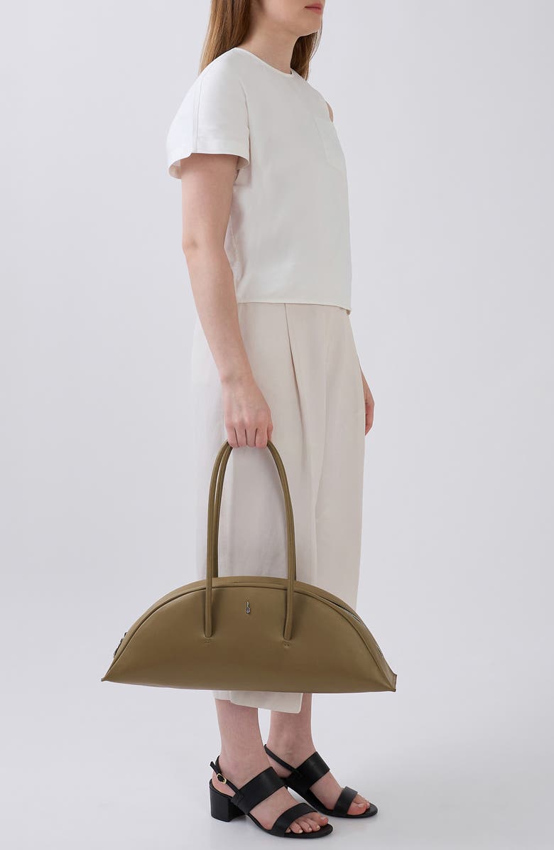 behno Laverne Leather Bowler Bag, Alternate, color, Palm