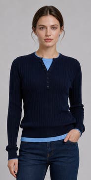 Gallery Seven Wool Blend Cable Knit Layered Look Pullover Top