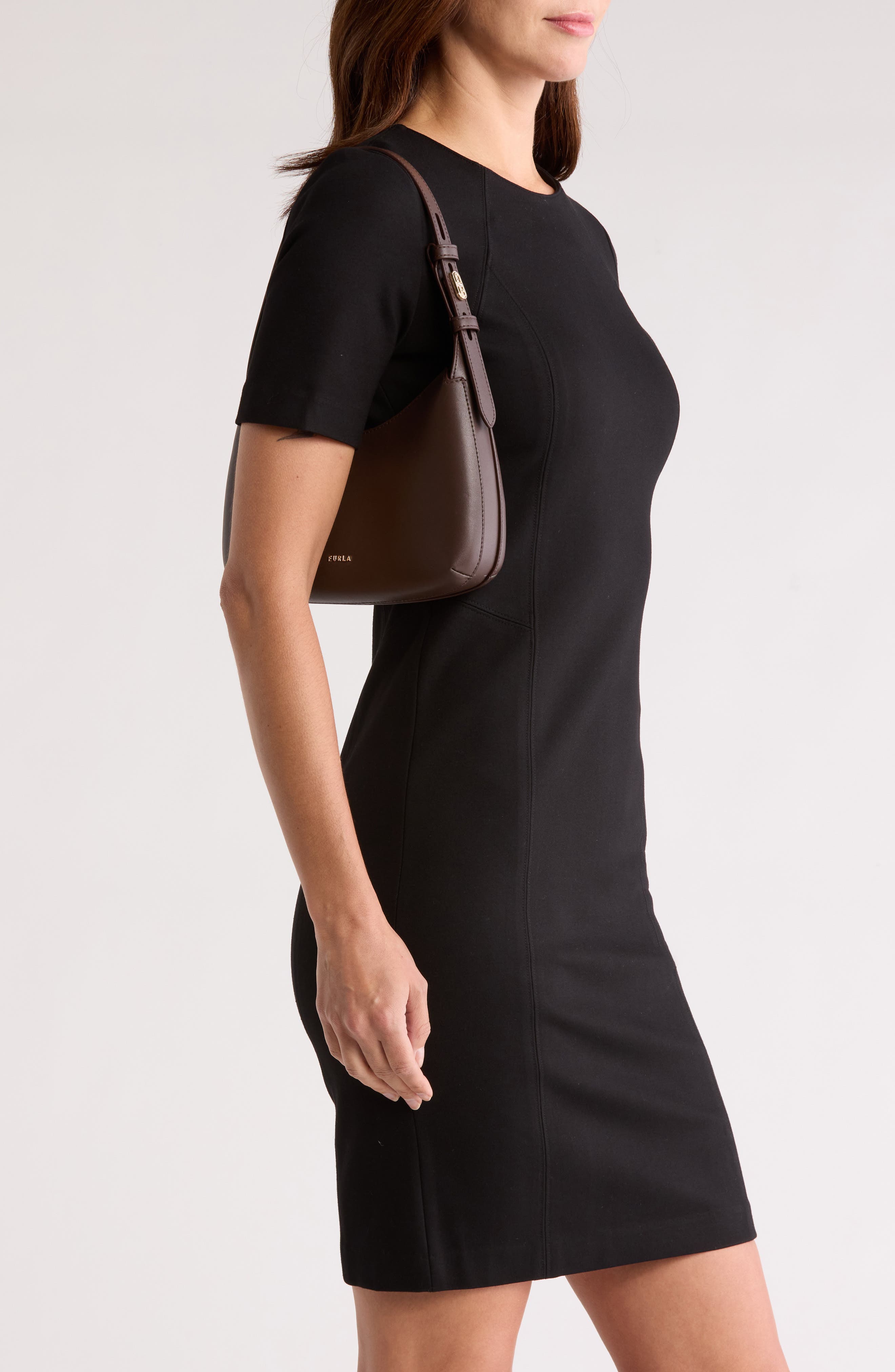 Febe Leather Shoulder Bag, Alternate, color, CIOCCOLATO