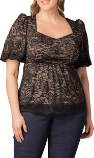 Kiyonna Winsome Puff Sleeve Lace Top