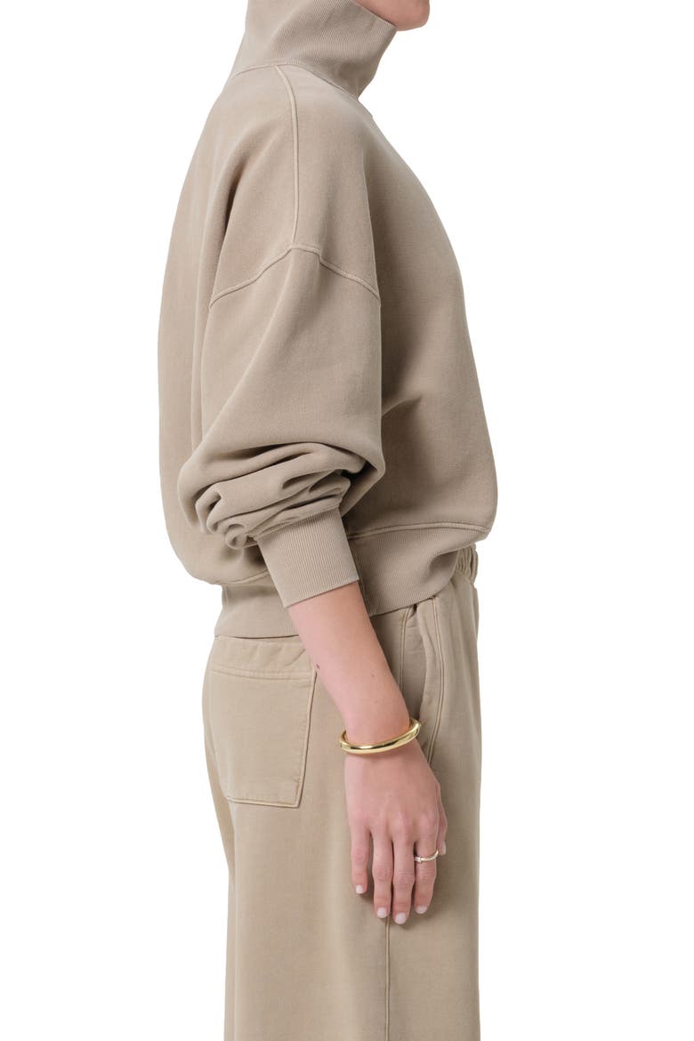 Jemma Cotton Blend Mock Neck Sweatshirt, Alternate, color, CATALINA LIGHT BEIGE