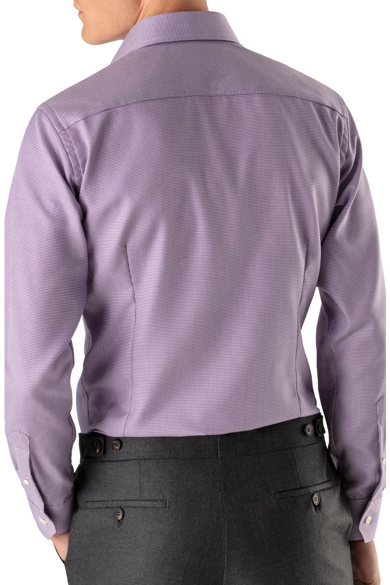 Slim Fit Houndstooth Cotton Dress Shirt, Alternate, color, PURPLE