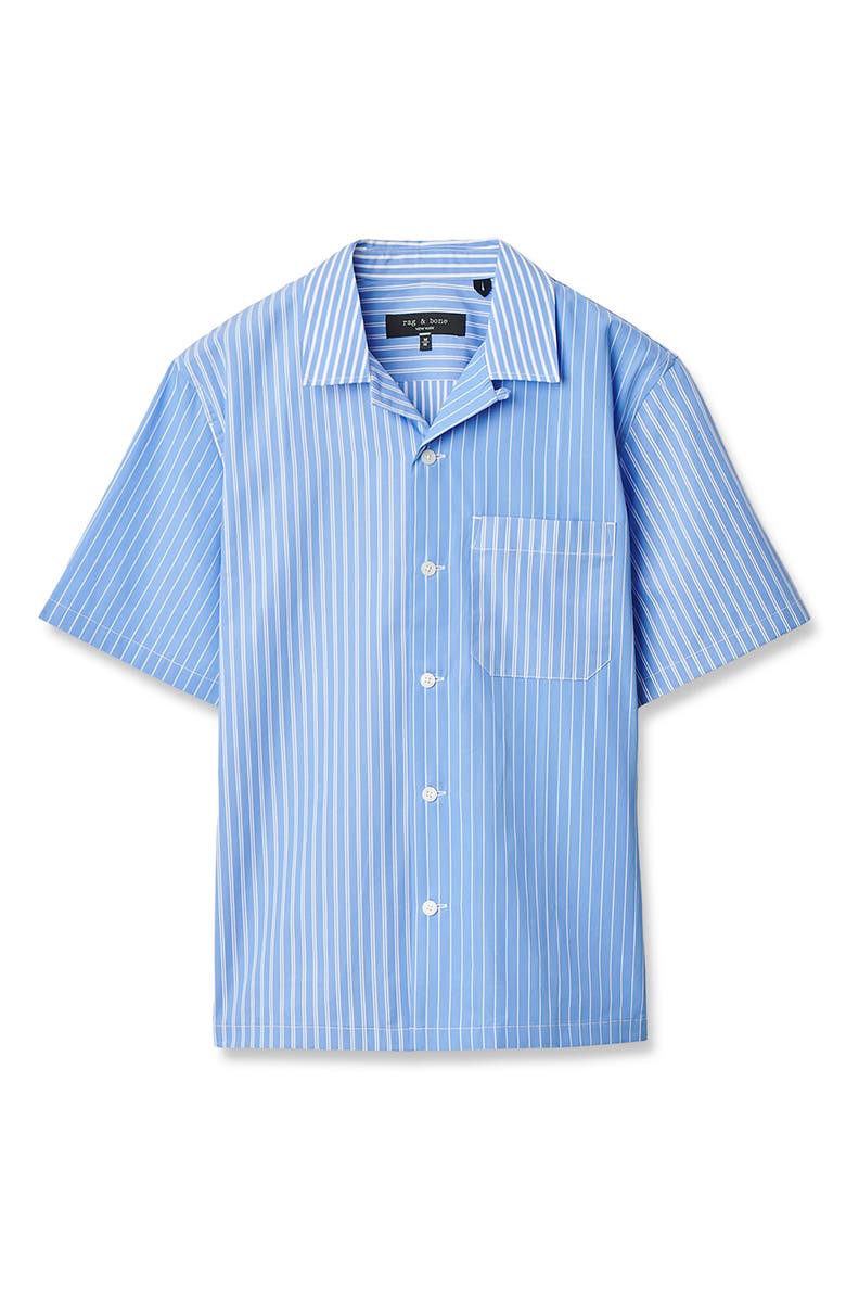 rag & bone Avery Stripe Camp Shirt, Alternate, color, Blue Multi Stripe