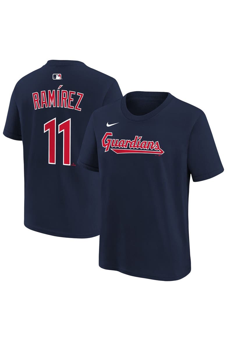 Youth Nike José Ramírez Navy Cleveland Guardians Name & Number T-Shirt, Main, color, Navy