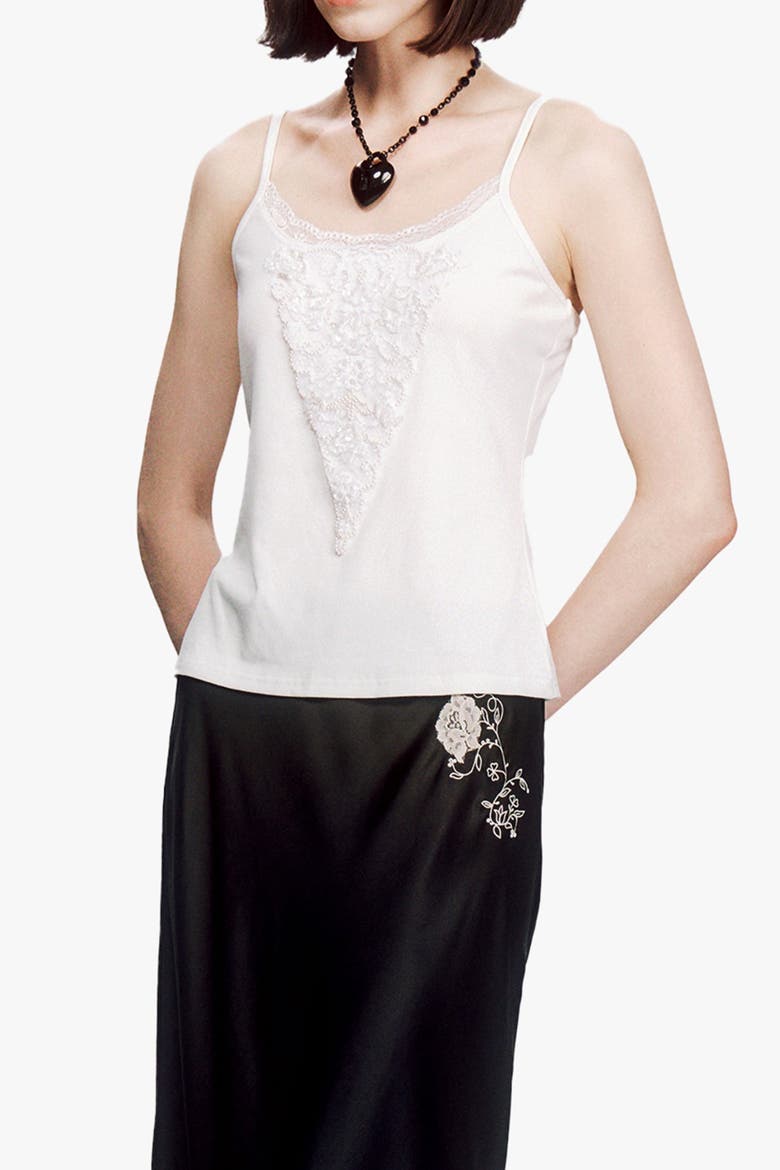 Deco Tees Camisole, Alternate, color, WHITE