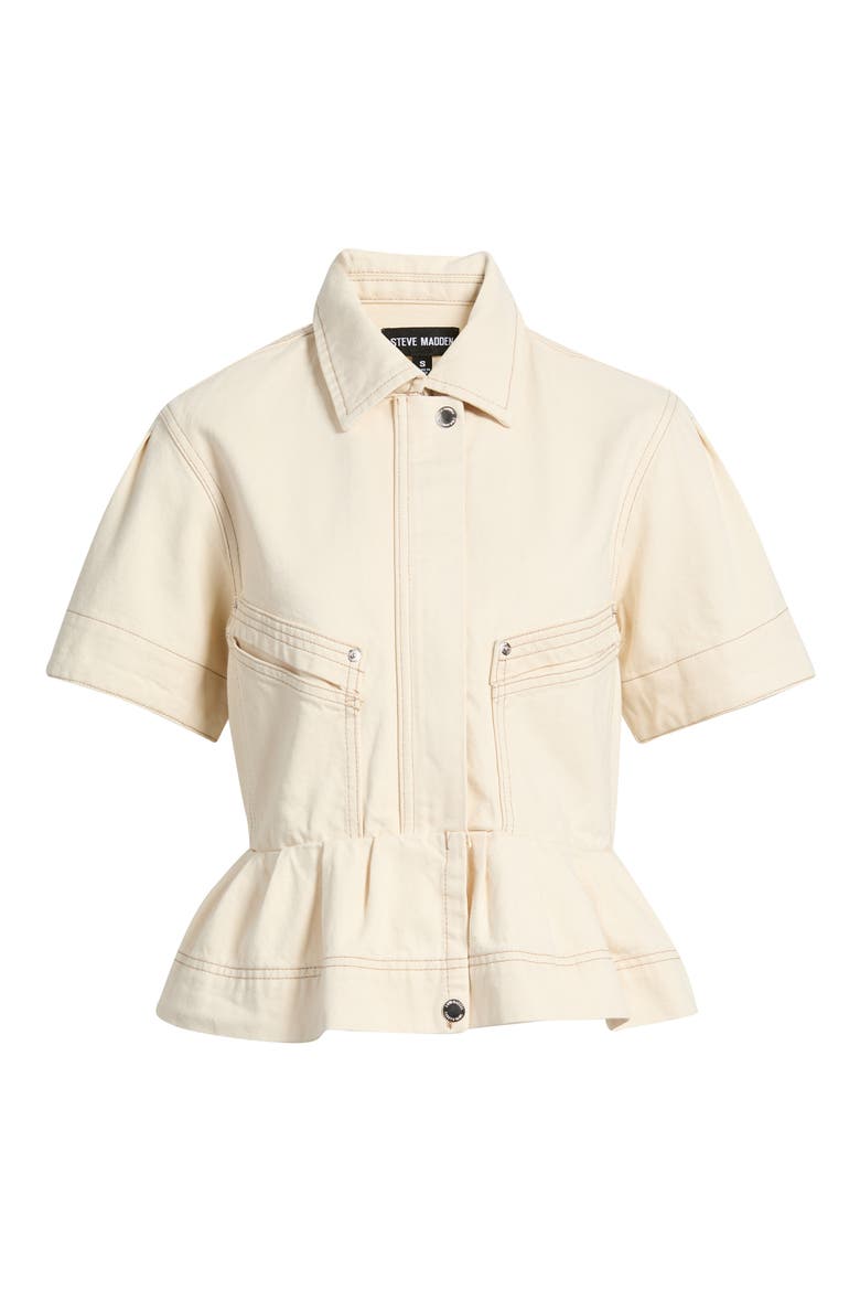 Haezel Peplum Jacket, Alternate, color, NATURAL