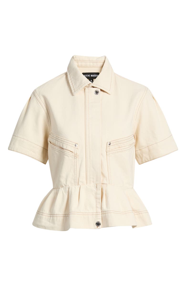 Steve Madden Haezel Peplum Jacket, Alternate, color, Natural