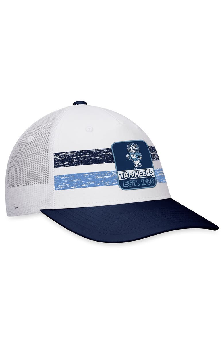 TOP OF THE WORLD Men's Top of the World White/Navy North Carolina Tar Heels Retro Fade Snapback Hat, Alternate, color, White