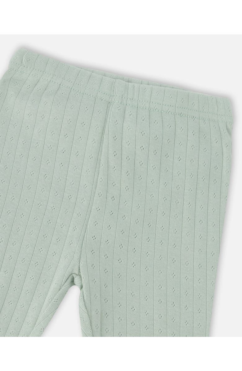 Deux par Deux Muslin Tunic and Pointelle Leggings Set Peach Deer Print, Alternate, color, Peach Deer Print & Green