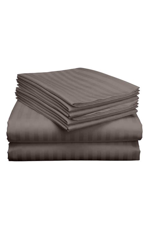 Dobby Stripe Bed Sheet Set