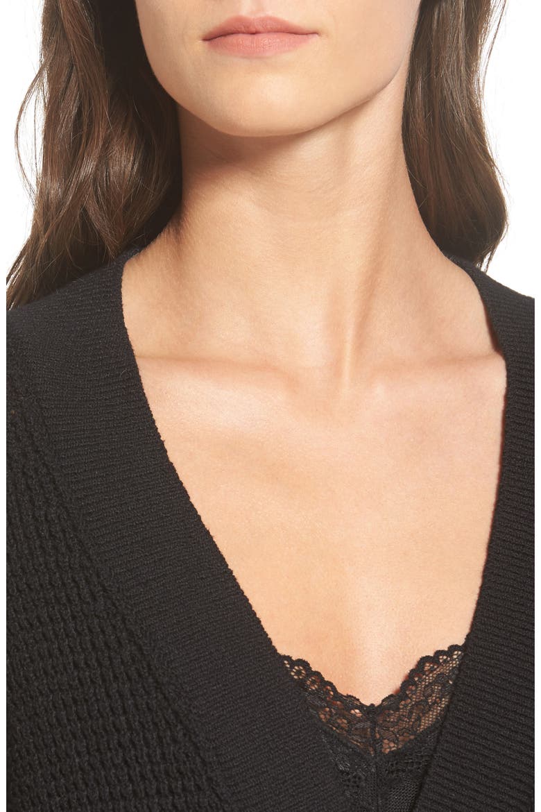 Stephanie Surplice Sweater, Alternate, color, BLACK