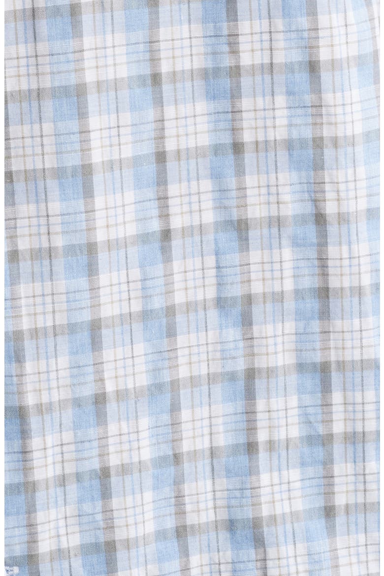 Outline Grid Plaid Button-Up Shirt, Alternate, color, BLUE MULTI