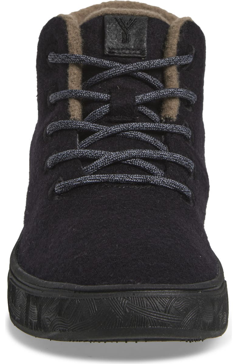 YY Nation Alto Water Resistant Wool Blend High Top Sneaker, Alternate, color, Black / Black