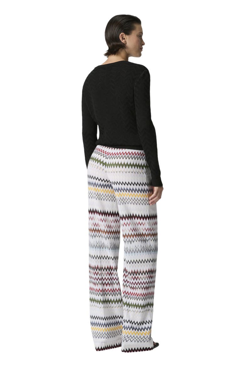 Wide-leg Trousers In Viscose And Cotton Zig Zag, Alternate, color, Multicoloured