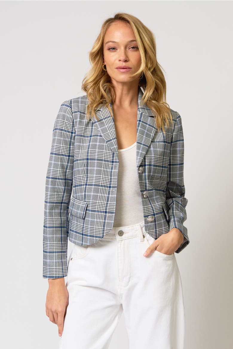 Paulie Plaid Blazer, Main, color, Blue Plaid
