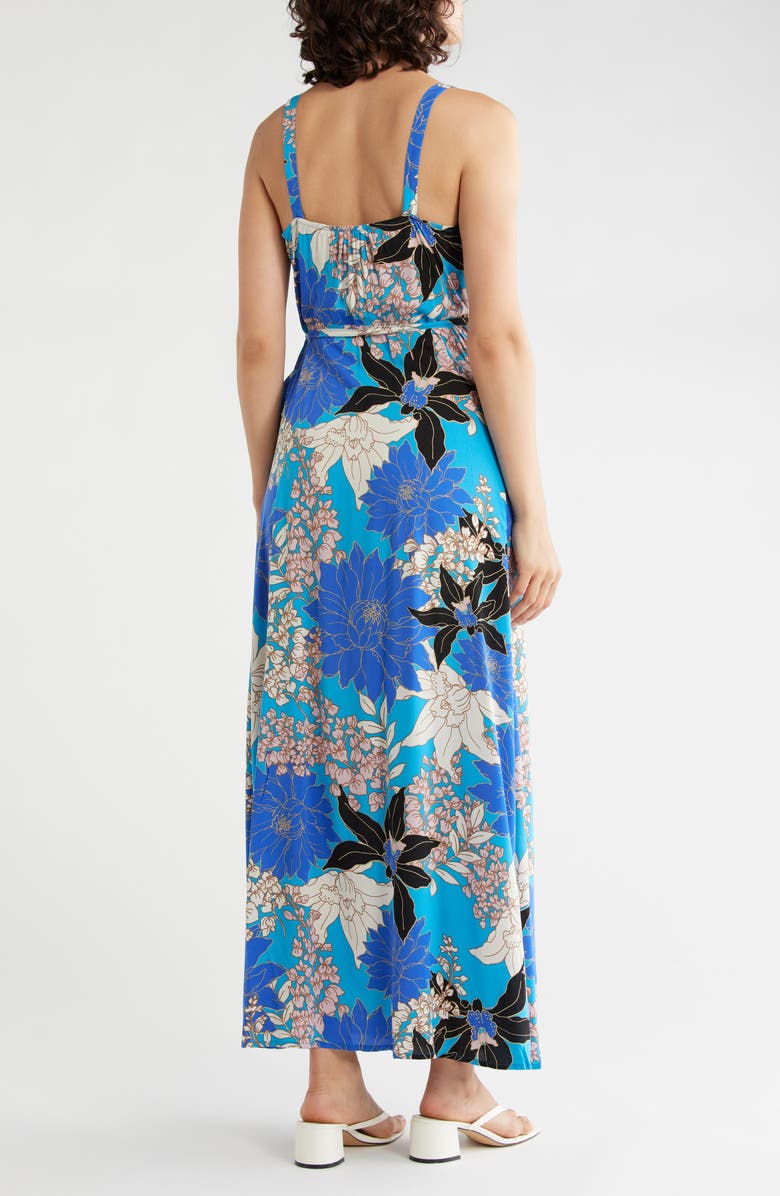 Lovestitch Maxi Wrap Dress, Alternate, color, Turquoise/ Black