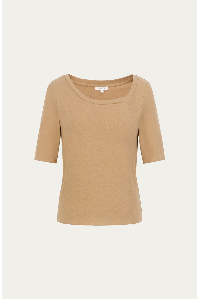 Hemp Essentials Asymmetrical Neckline Tee, Alternate, color, fawn
