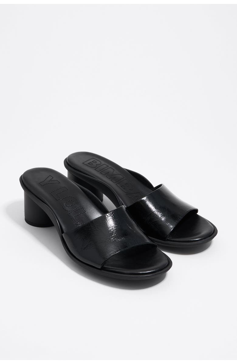 Bimba y Lola Leather Low Heel Sandal, Alternate, color, Black