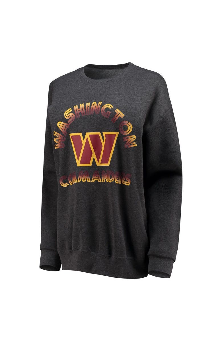 WEAR by Erin Andrews Women's WEAR by Erin Andrews Heathered Charcoal Washington Commanders Oversized Fleece Pullover Sweatshirt, Alternate, color, Heather Charcoal