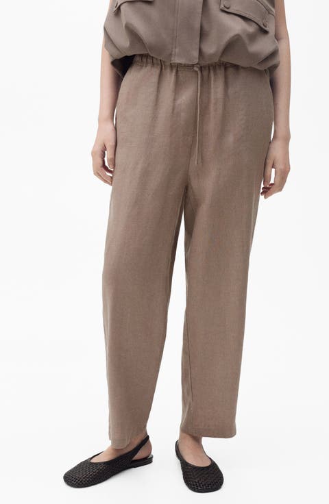 Linen Drawstring Pants (Regular & Plus)