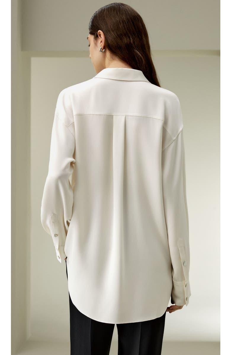 Lilysilk The One Relaxed Fit Silk Shirt, Alternate, color, Natural White