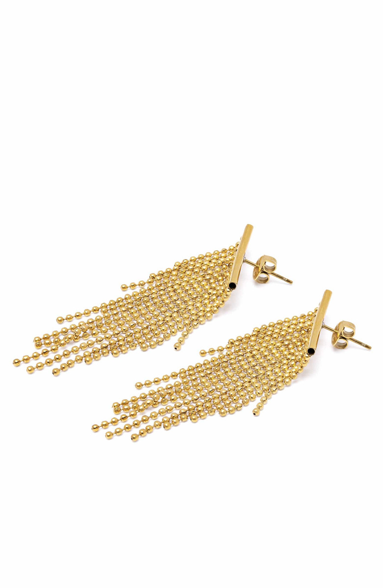 Nialaya Gold Tassel Fringe Earrings, Alternate, color, Gold