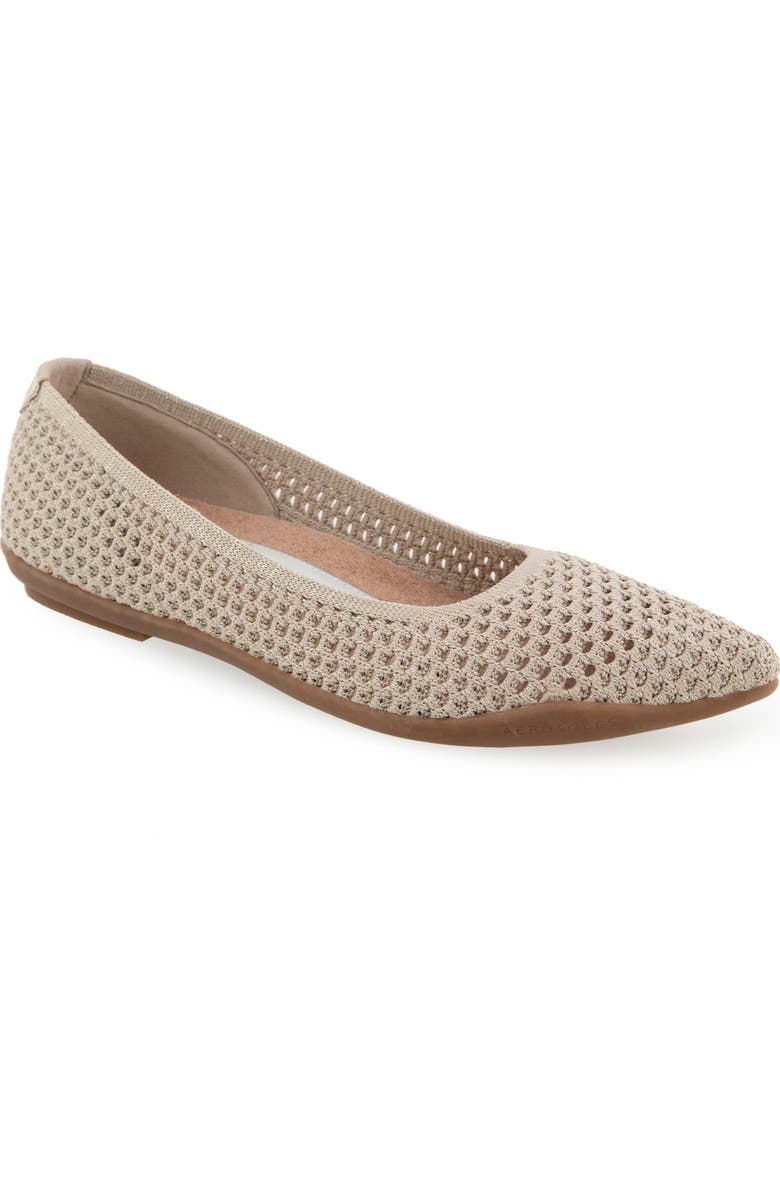 Aerosoles Danielle Knit Flat, Main, color, Gold Metallic Knit