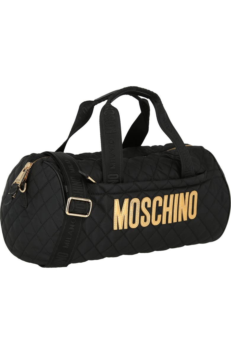 Moschino Travel Quilted Duffle Bag, Alternate, color,