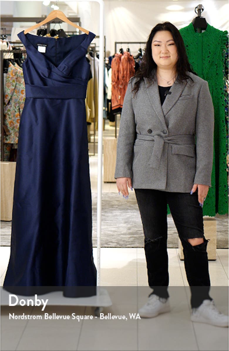 Off the Shoulder Satin Gown, sales video thumbnail