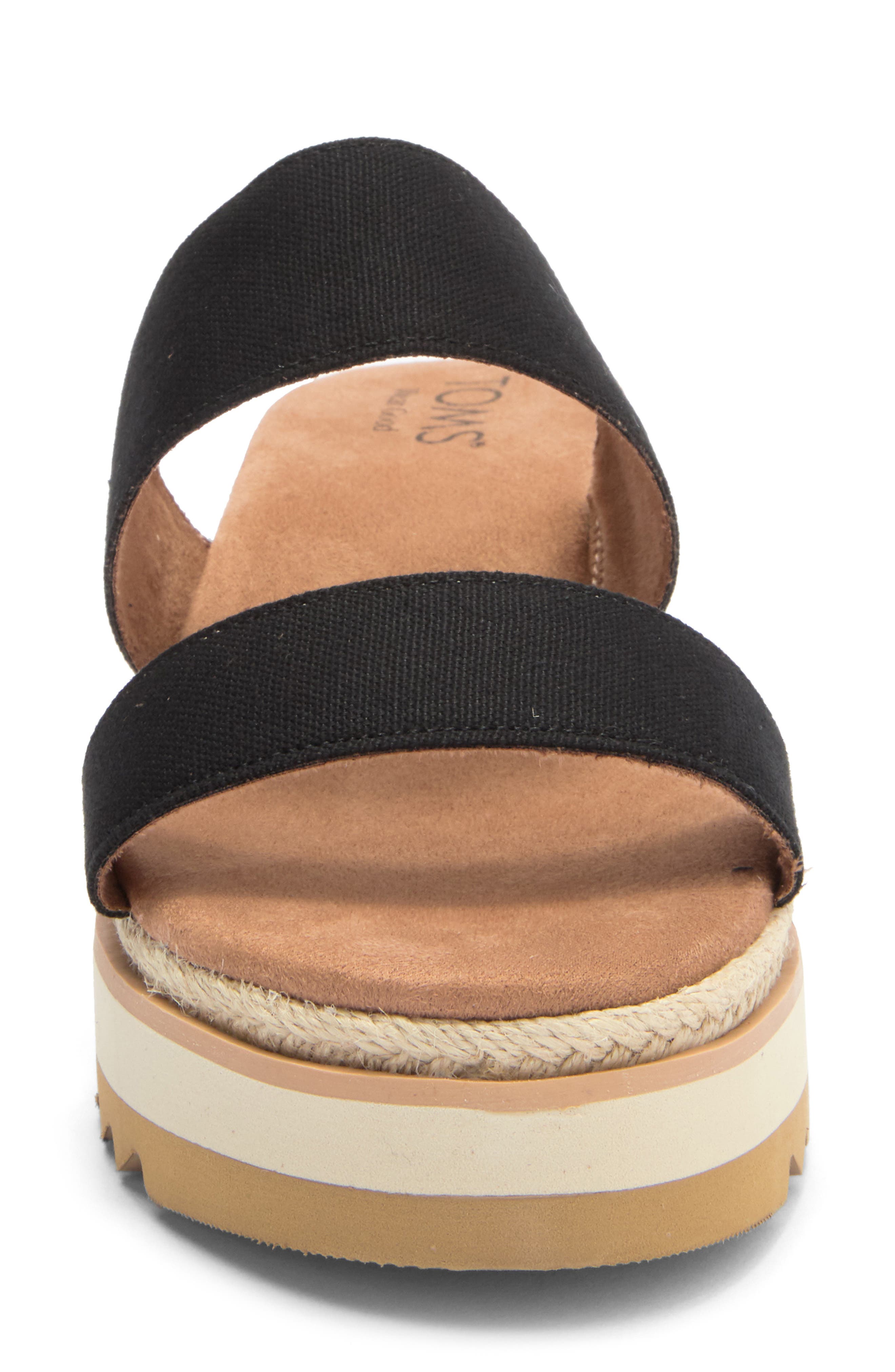 TOMS Lilo Platform Wedge Sandal, Alternate, color, Black