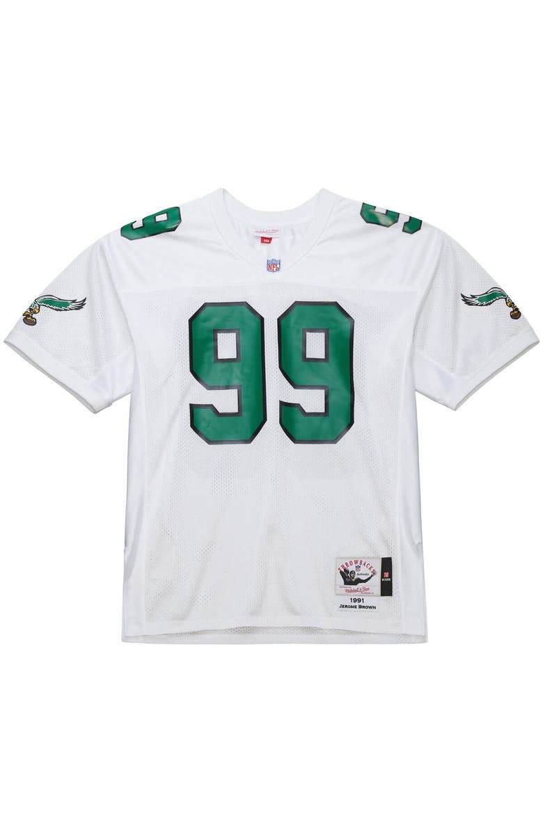 Mitchell & Ness Men's Mitchell & Ness Jerome Brown White Philadelphia Eagles 1991 Authentic Throwback Retired Player Jersey, Alternate, color, White